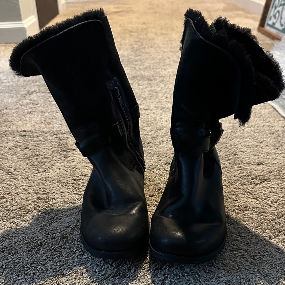 UGG Black Shearling Winter Boots